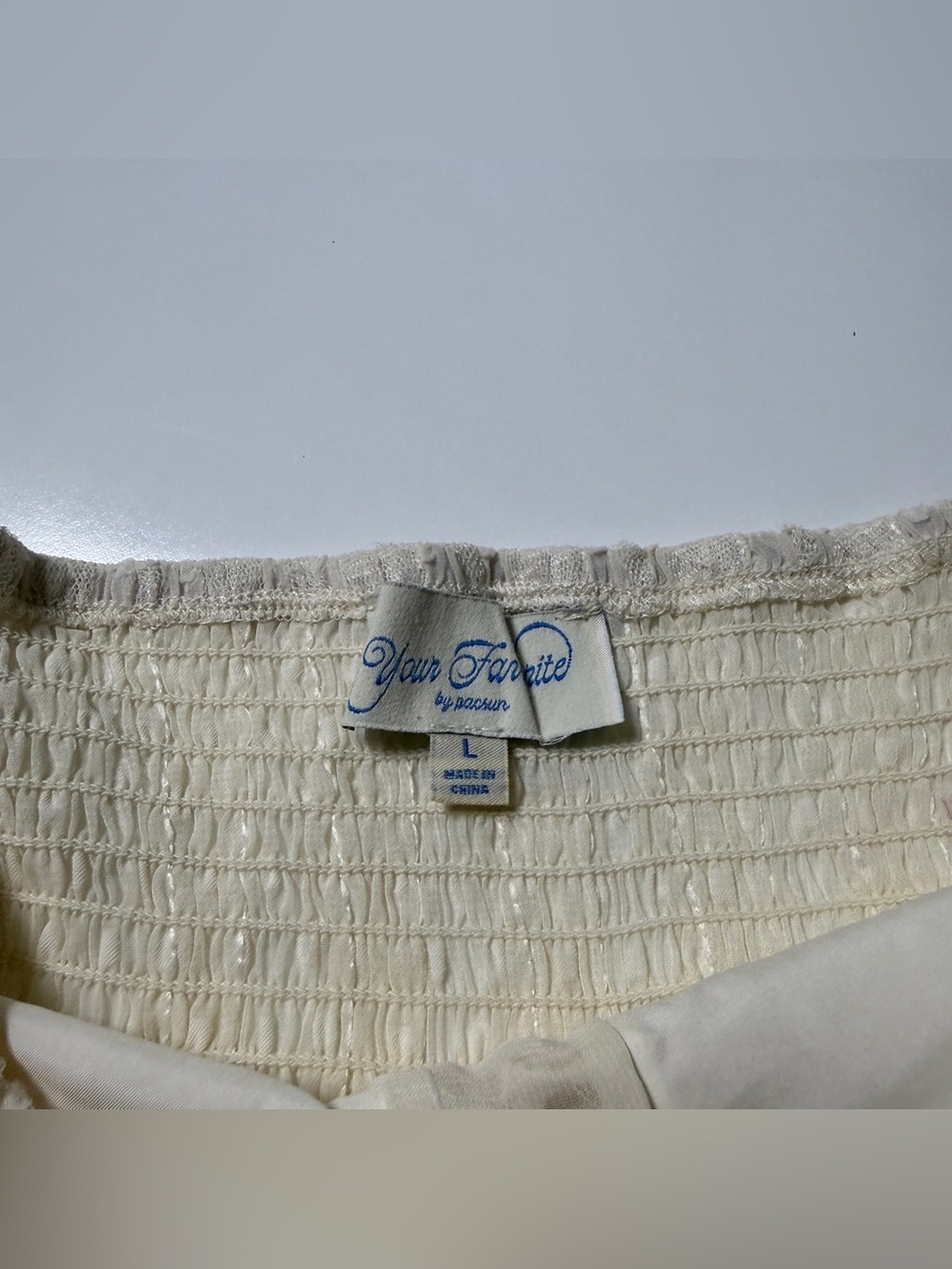 PacSun Festival Lace Up Boho Mini Skirt Womens L Ivory Cottagecore NWT - Picture 6 of 7